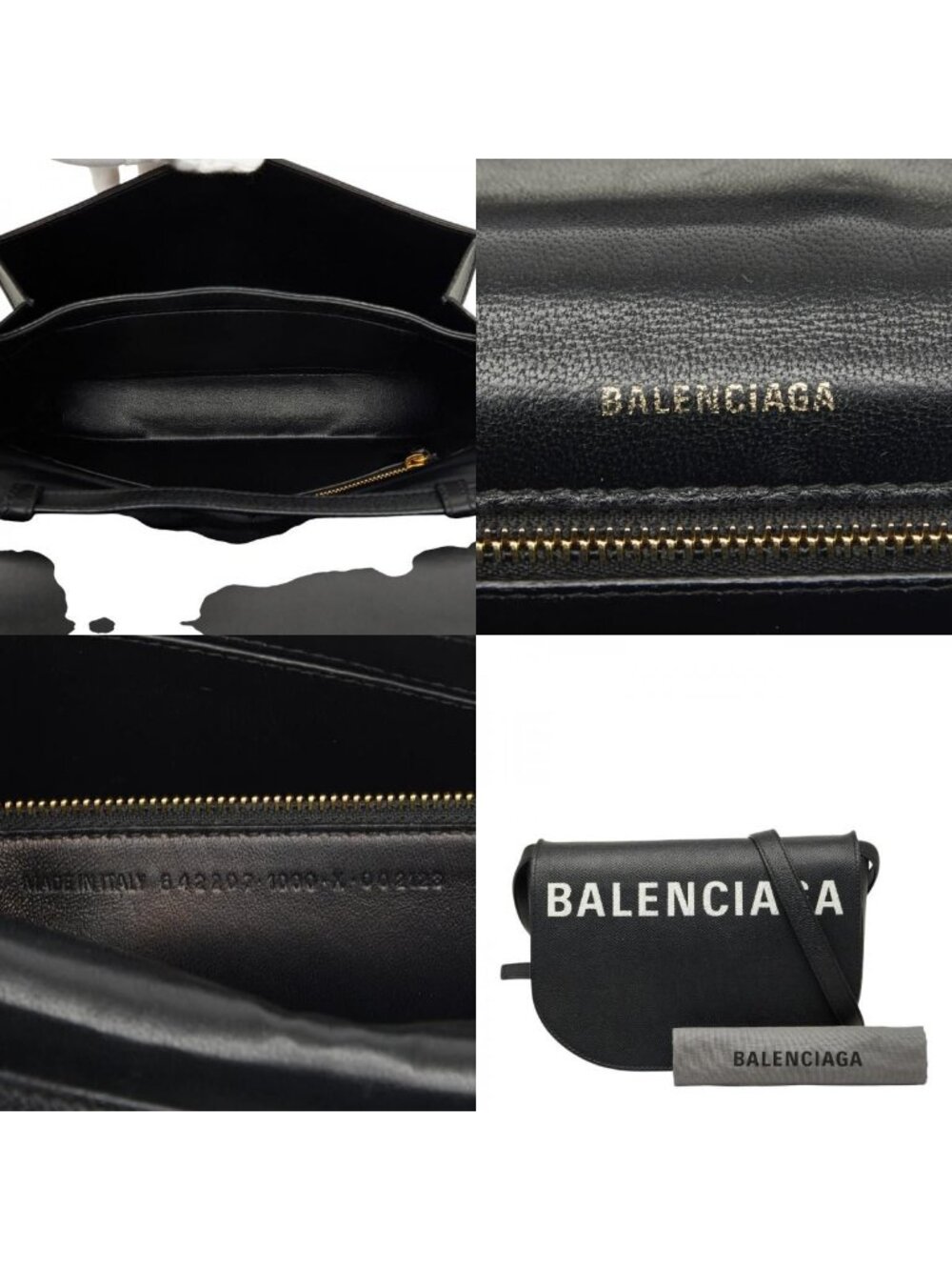 Balenciaga Ville Day Crossbody Shoulder Bag Navy White Leather - Picture 10 of 10